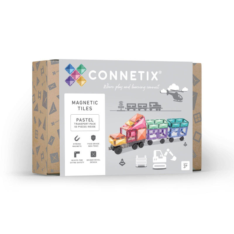 Magnetická stavebnice CONNETIX® Pastel Transport Pack 50 ks