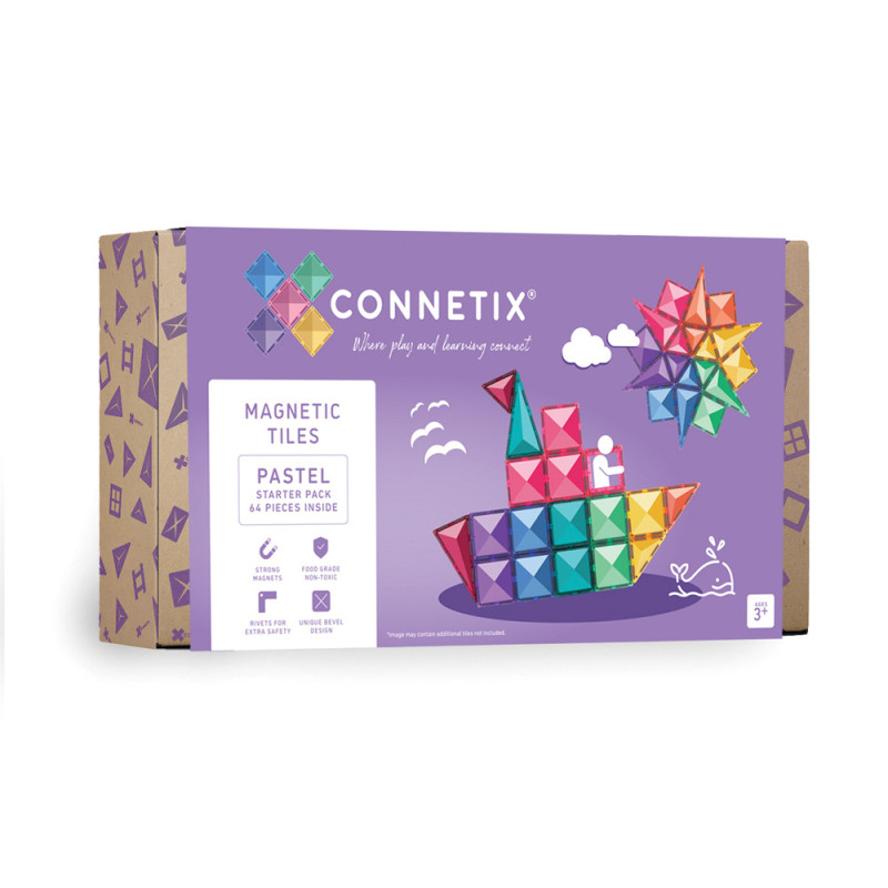 Magnetická stavebnice CONNETIX® Pastel Starter Pack 64 ks