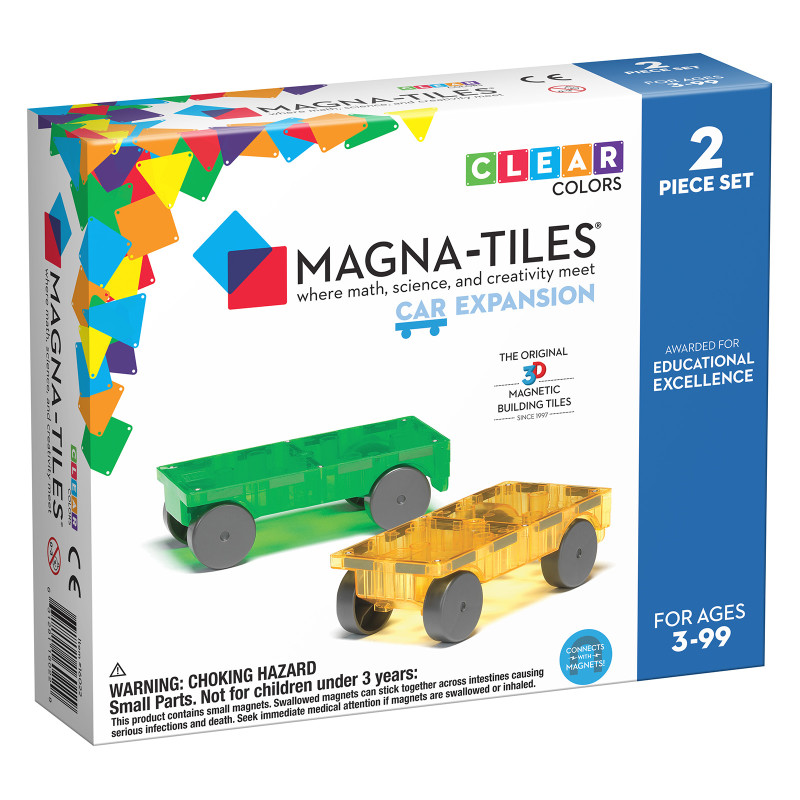 Magnetická stavebnice MAGNA-TILES® Autíčka 2 ks zelená/žlutá