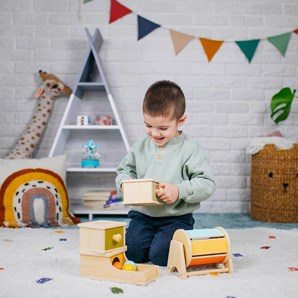 Montessori otáčecí buben s rolničkou - Joybex