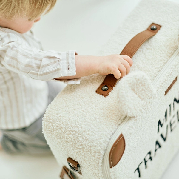 Childhome dětský cestovní kufřík Mini Traveller teddy off white